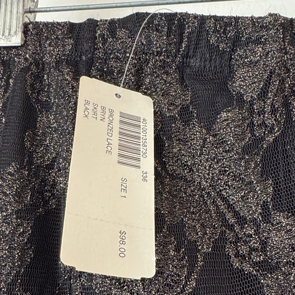 Chico's Elegant Women’s Black and Gold Floral Design Maxi Skirt. - Picture 5 of 5